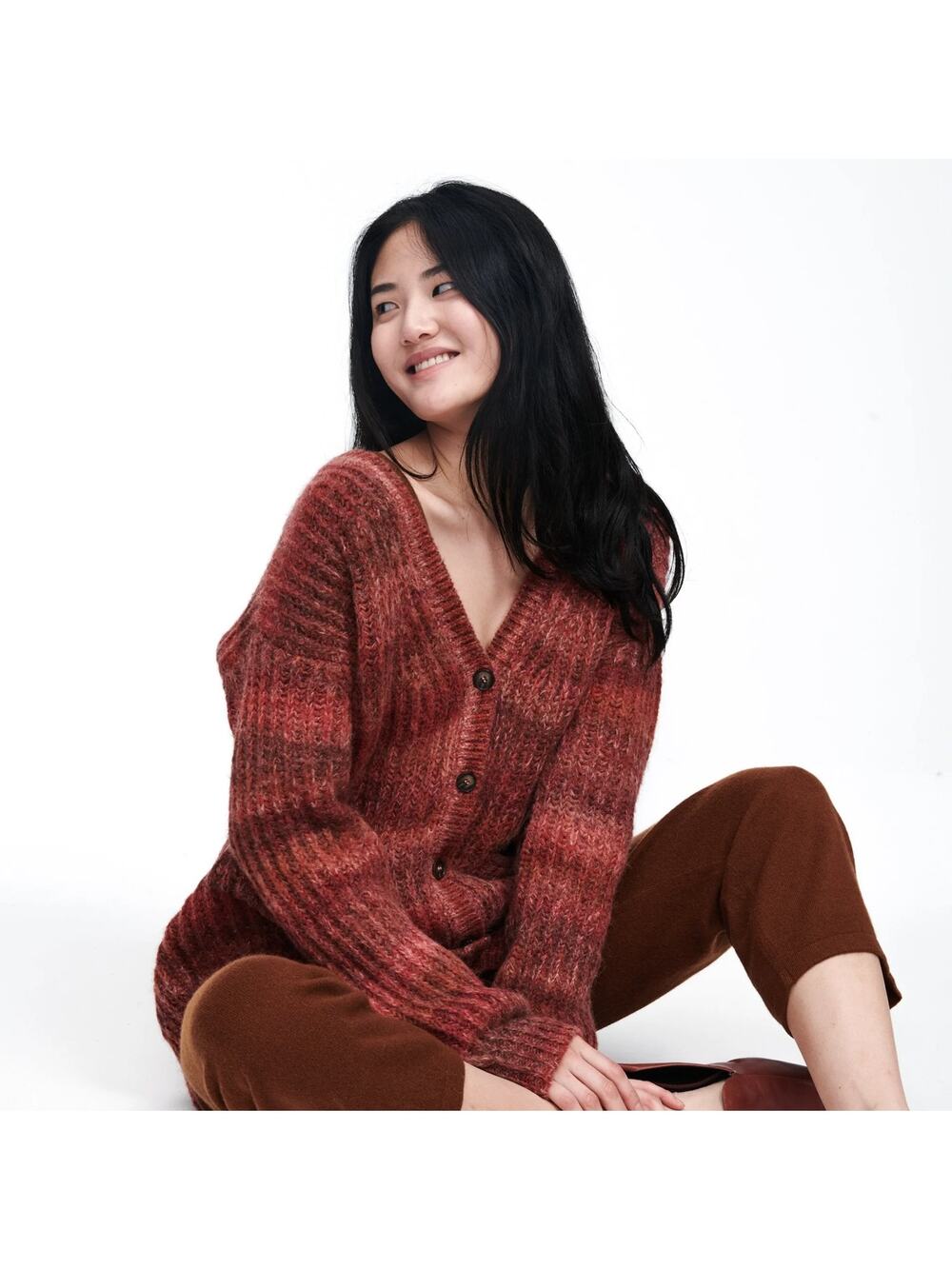 Naadam Alpaca Blend Space Dye Grandpa Cardigan Size Small